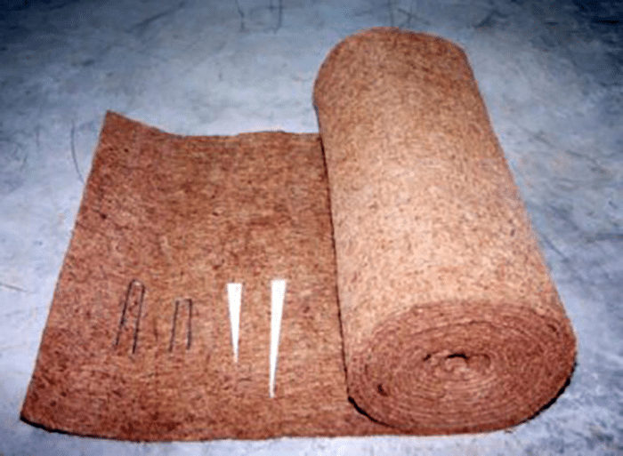 Coir weed control mat, natural and biodegradable