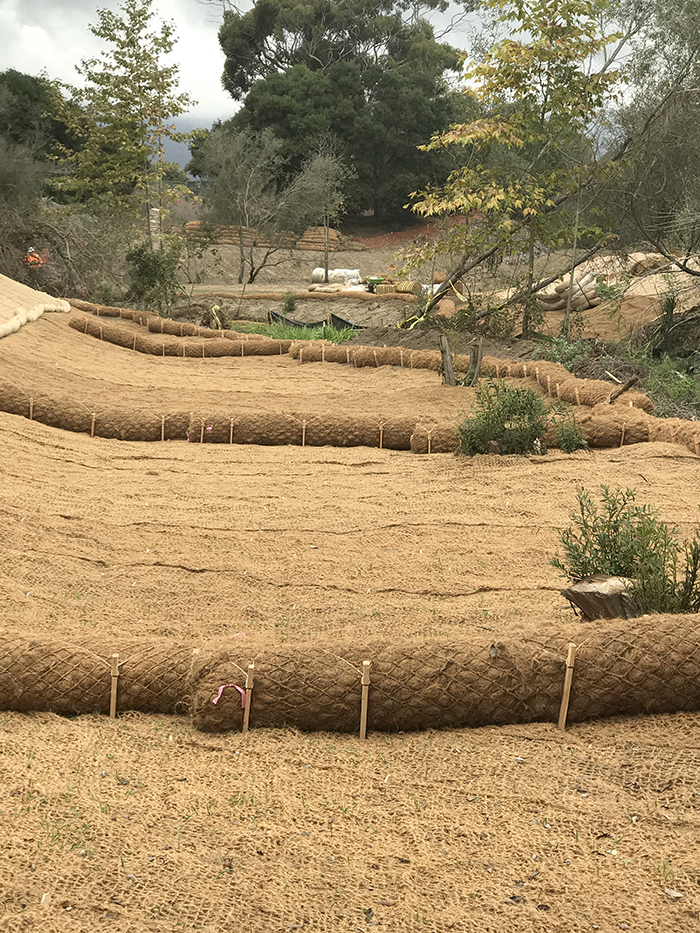 Sediment control product installed on a construction site