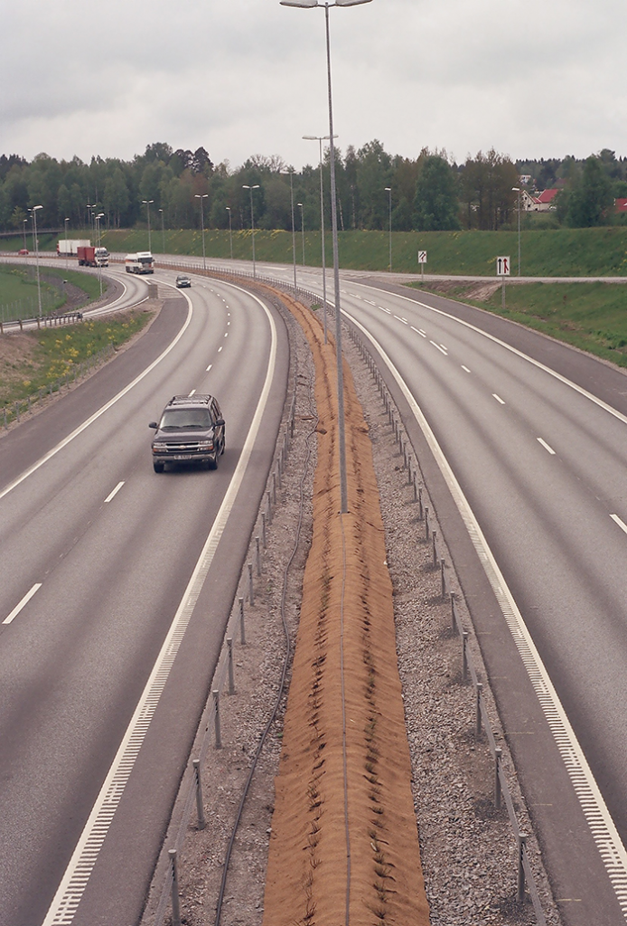 Coir products used on a highway