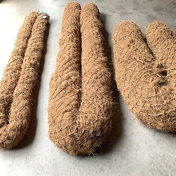 Lightly packed coir wattles for effective sediment control