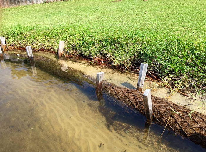 BioD-Roll from RoLanka International Inc. deployed on a shoreline