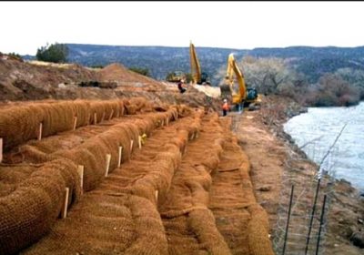 Successful application of BioD-Block system on a riverbank.